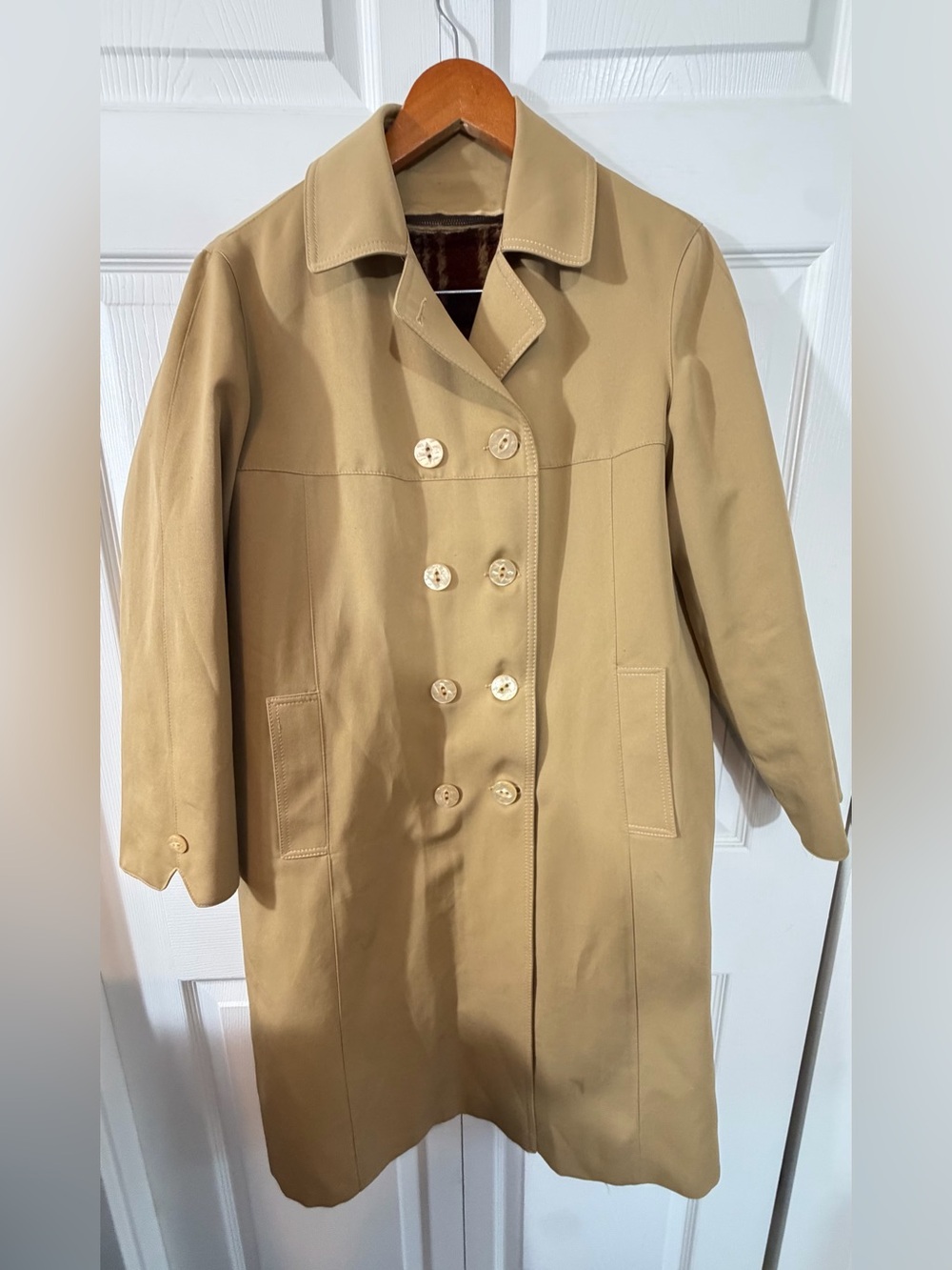 Forecaster of Boston Vintage Trench Coat Zip-In Faux Fur Liner Tan Size 12